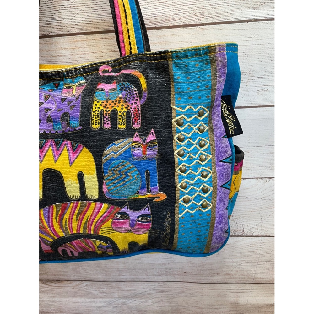 LAUREL BURCH CAT PRINT TOTE BAG - Picture 4 of 12